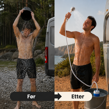 Campingdusjen™ – Bærbar dusj med pumpe, slange og dusjhode